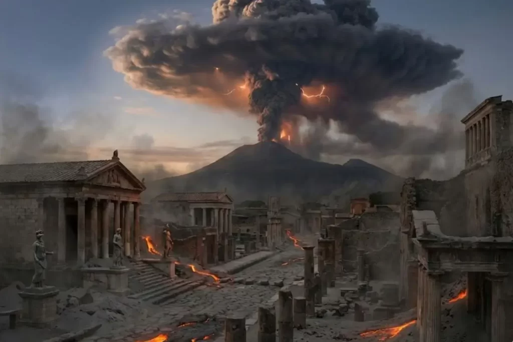 a maldicao de pompeia mitologia furia vulcano
